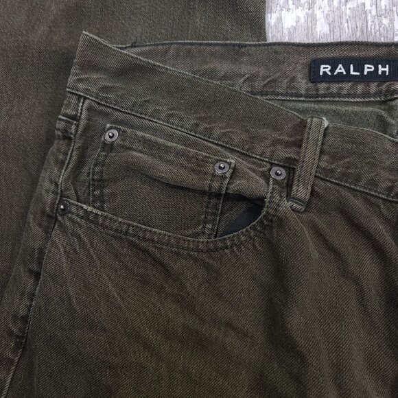 Ralph Lauren Jeans Mens 34x29 Black Label Green Wash Mid Rise Straight Leg Pants - Picture 5 of 8